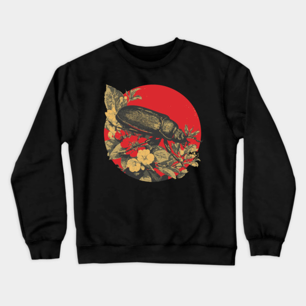 Gothic Kabutomushi Japanese Insect Art Samurai Beetle Design Crewneck Sweatshirt by TuncGK