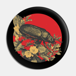 Gothic Kabutomushi Japanese Insect Art Samurai Beetle Design Pin