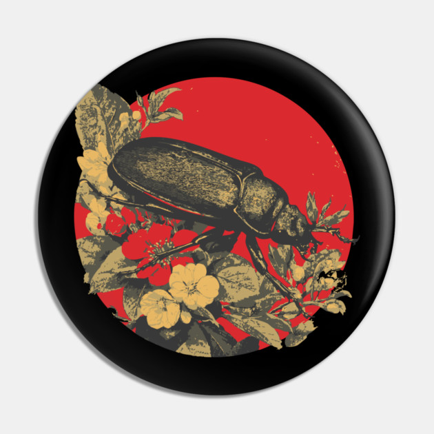 Gothic Kabutomushi Japanese Insect Art Samurai Beetle Design Pin by TuncGK