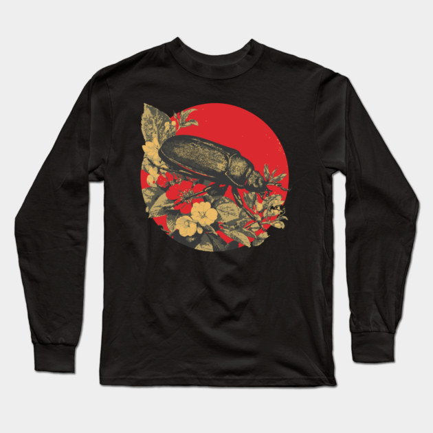 Gothic Kabutomushi Japanese Insect Art Samurai Beetle Design Long Sleeve T-Shirt by TuncGK
