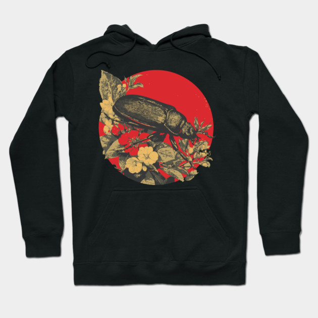 Gothic Kabutomushi Japanese Insect Art Samurai Beetle Design Hoodie by TuncGK