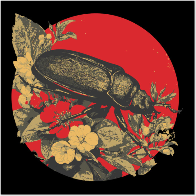 Gothic Kabutomushi Japanese Insect Art Samurai Beetle Design Wall Art by TuncGK