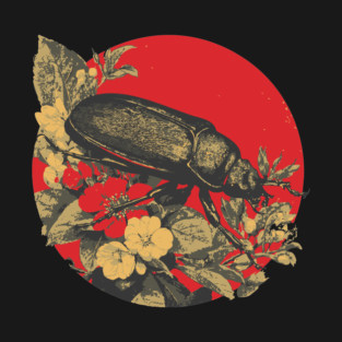 Gothic Kabutomushi Japanese Insect Art Samurai Beetle Design T-Shirt