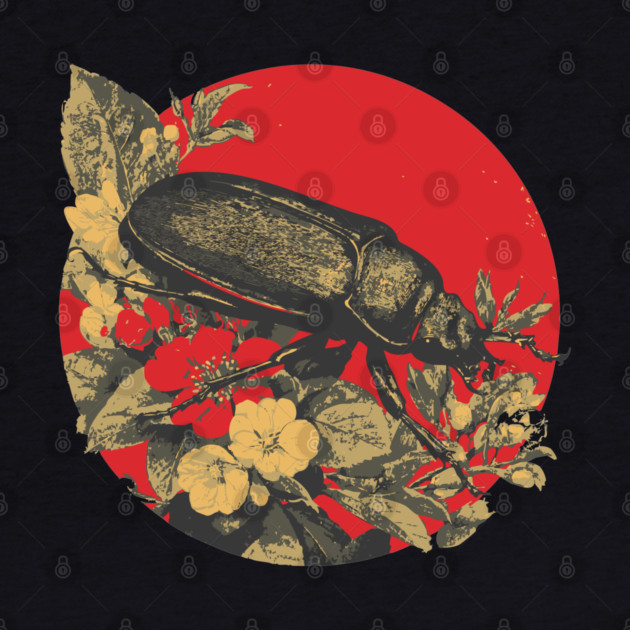 Gothic Kabutomushi Japanese Insect Art Samurai Beetle Design by TuncGK