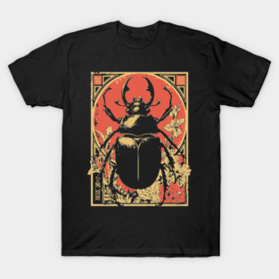 Gothic Hercules Beetle Japanese Insect Art Minimalist Rhino Design T-Shirt