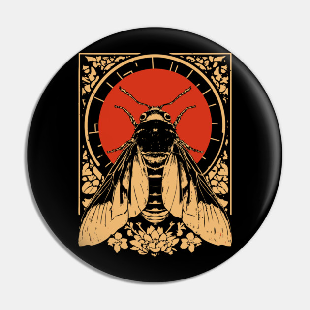 Gothic Sphinx Moth Japanese Insect Art Hawk Moth Design Pin by TuncGK