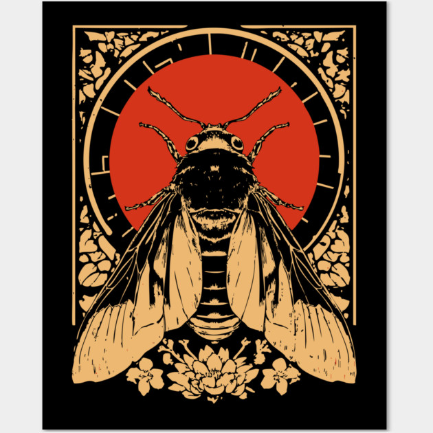 Gothic Sphinx Moth Japanese Insect Art Hawk Moth Design Wall Art by TuncGK