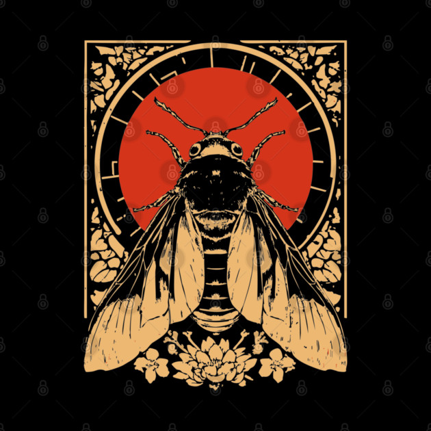 Gothic Sphinx Moth Japanese Insect Art Hawk Moth Design by TuncGK