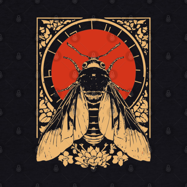 Gothic Sphinx Moth Japanese Insect Art Hawk Moth Design by TuncGK