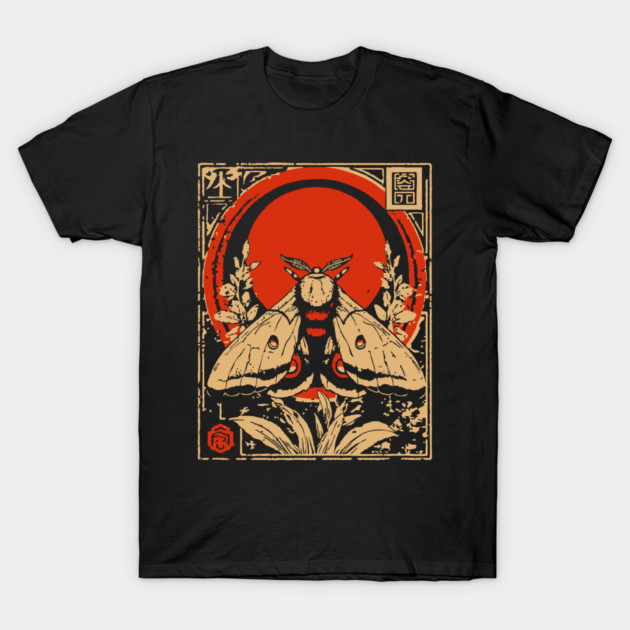 Gothic Atlas Moth Japanese Insect Art Giant Moth Design T-Shirt by TuncGK