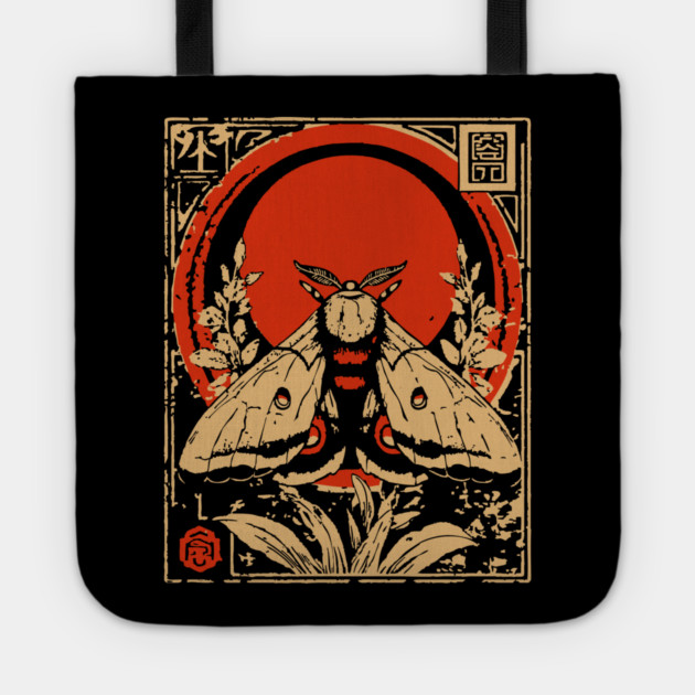 Gothic Atlas Moth Japanese Insect Art Giant Moth Design Tote by TuncGK