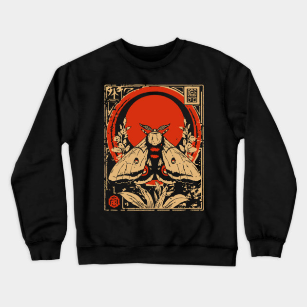 Gothic Atlas Moth Japanese Insect Art Giant Moth Design Crewneck Sweatshirt by TuncGK