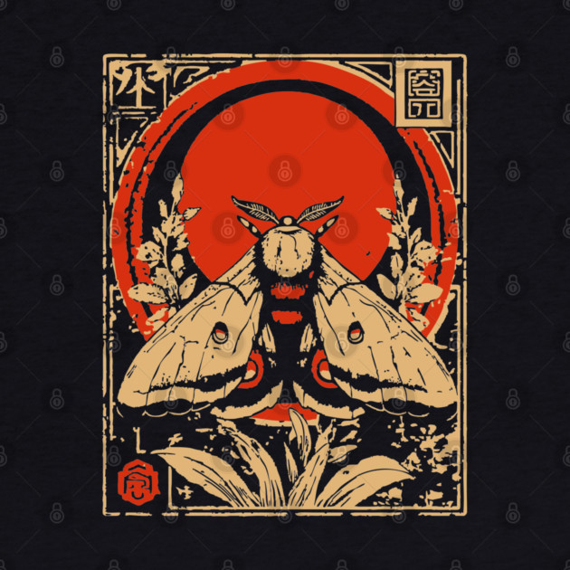 Gothic Atlas Moth Japanese Insect Art Giant Moth Design by TuncGK