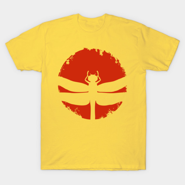 Gothic Dragonfly Japanese Insect Art Minimalist Silhouette Design T-Shirt by TuncGK