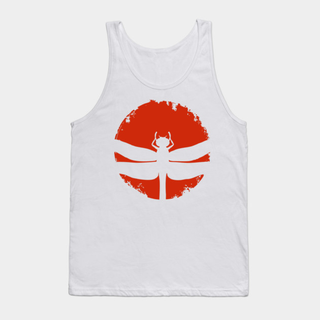 Gothic Dragonfly Japanese Insect Art Minimalist Silhouette Design Tank Top by TuncGK