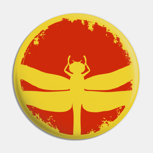 Gothic Dragonfly Japanese Insect Art Minimalist Silhouette Design Pin by TuncGK