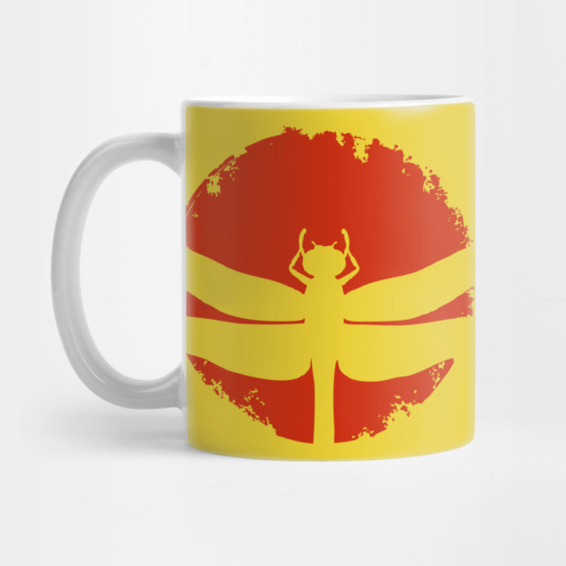 Gothic Dragonfly Japanese Insect Art Minimalist Silhouette Design by TuncGK