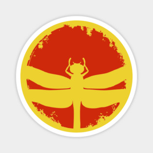 Gothic Dragonfly Japanese Insect Art Minimalist Silhouette Design Magnet