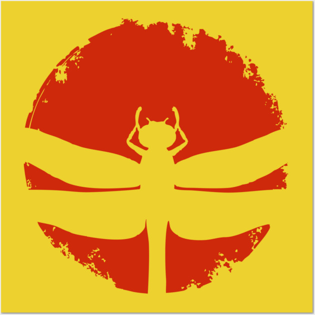 Gothic Dragonfly Japanese Insect Art Minimalist Silhouette Design Wall Art by TuncGK