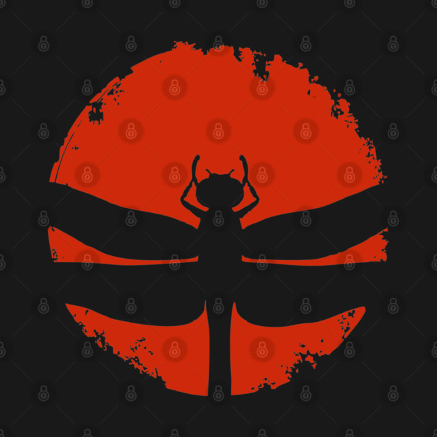 Gothic Dragonfly Japanese Insect Art Minimalist Silhouette Design by TuncGK