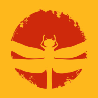 Gothic Dragonfly Japanese Insect Art Minimalist Silhouette Design T-Shirt