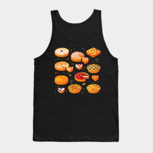 Watercolor Assorted Pies Illustration Tank Top