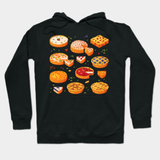 Watercolor Assorted Pies Illustration Hoodie