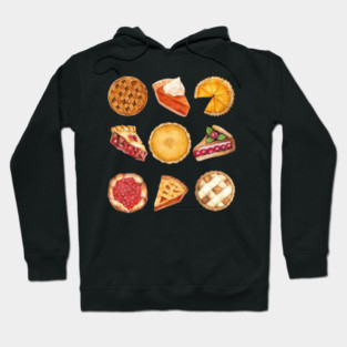 Watercolor Assorted Pies Illustration Hoodie