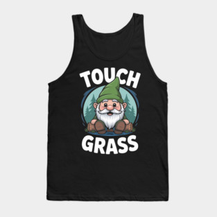 Gnome Touch Grass Funny Christmas Tank Top