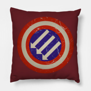 An American take on the anti-fascist three arrows. Pillow