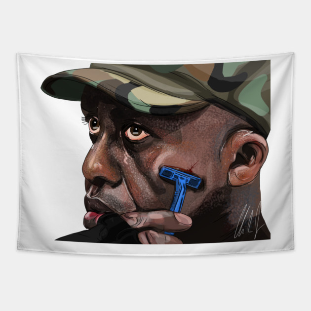 Predator: Mac Sweat Shaving Tapestry by 51Deesigns