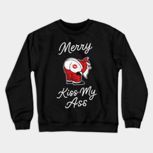 Kiss My Butt Naughty Santa Christmas Sass Crewneck Sweatshirt