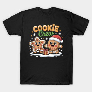 Gingerbread Crew Two Cute Santa Cookies Baking Lover Baker T-Shirt