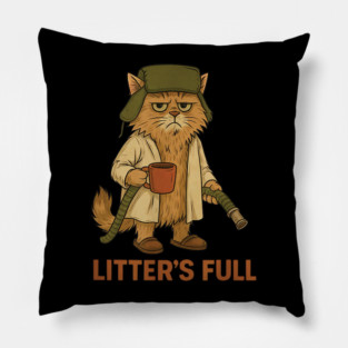 Litter’s Full Cat Parody Funny Cat Christmas “Litter’s Full” Pillow