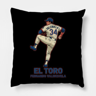 Fernando Valenzuela #34 Pitches Pillow