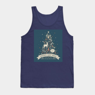 Winter’s Quiet Magic – Peaceful Woodland Holiday with Deer and Forest Elements Tank Top