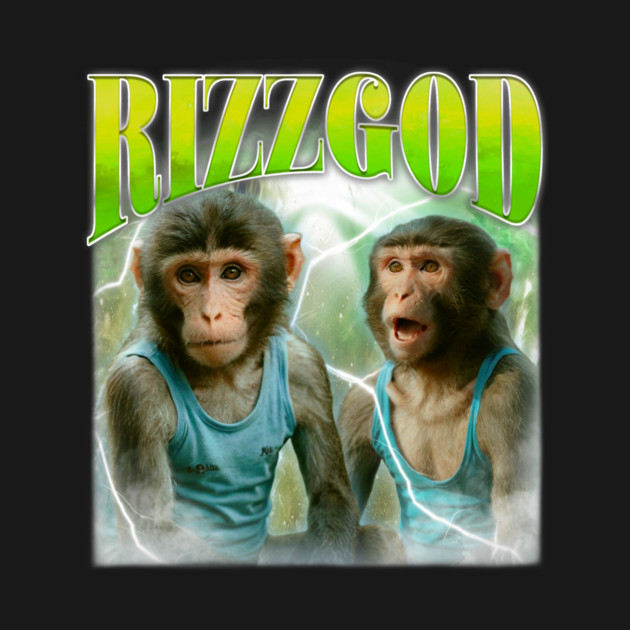 funny monkey rizz god - Rizz God - T-Shirt | TeePublic