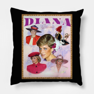 Diana Princess, In Remembrance and Love, Retro Art Pillow