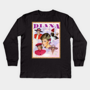 Diana Princess, In Remembrance and Love, Retro Art Kids Long Sleeve T-Shirt