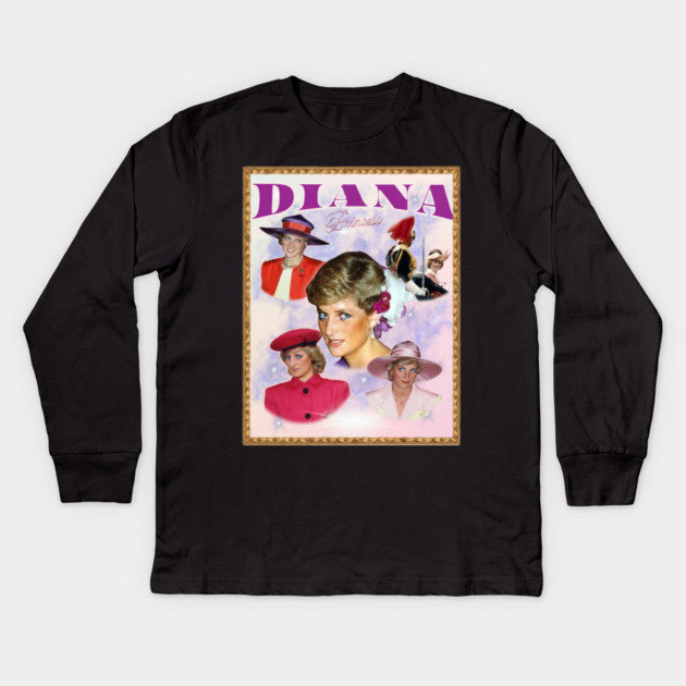 Diana Princess, In Remembrance and Love, Retro Art Kids Long Sleeve T-Shirt by Art2Wear
