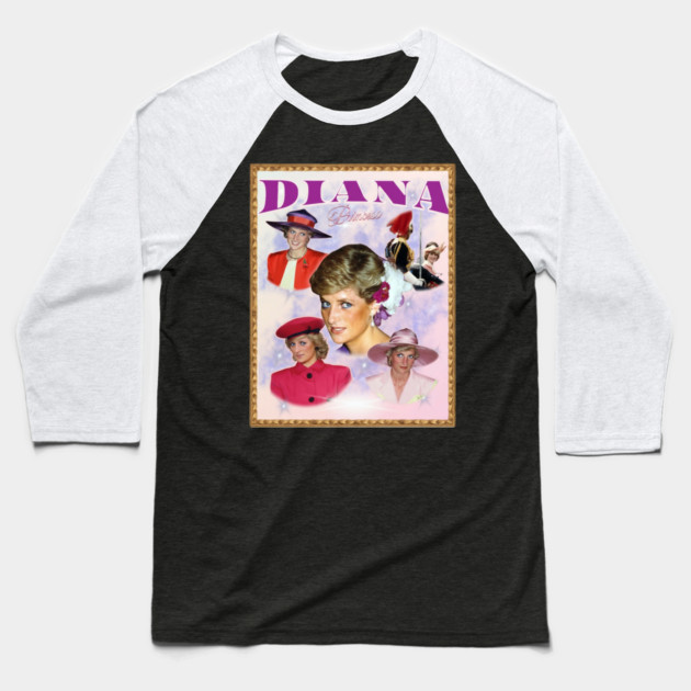 Diana Princess, In Remembrance and Love, Retro Art Baseball T-Shirt by Art2Wear