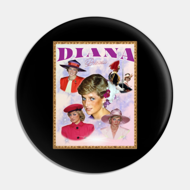 Diana Princess, In Remembrance and Love, Retro Art Pin by Art2Wear