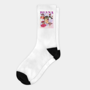 Princess Diana Collage, Queen of Hearts Tribute Socks