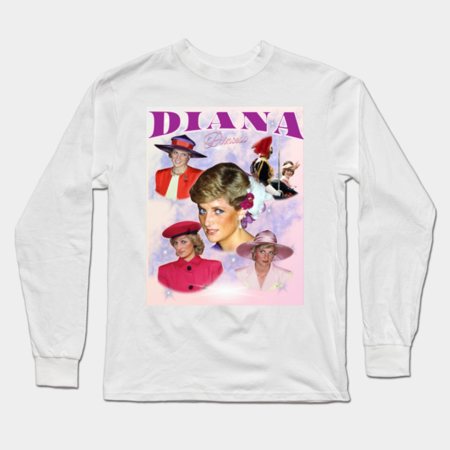Princess Diana Collage, Queen of Hearts Tribute Long Sleeve T-Shirt by Art2Wear
