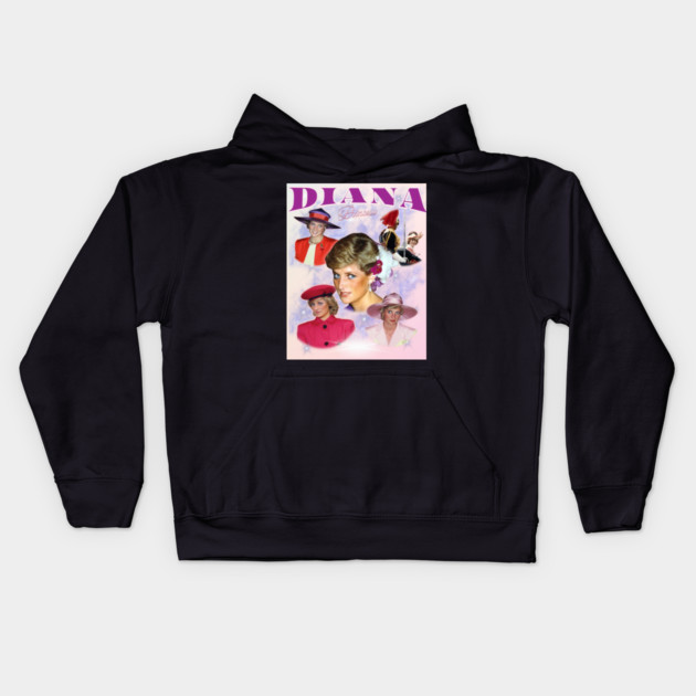 Princess Diana Collage, Queen of Hearts Tribute Kids Hoodie by Art2Wear