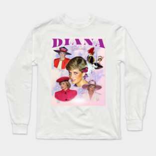 Princess Diana Collage, Queen of Hearts Tribute Long Sleeve T-Shirt