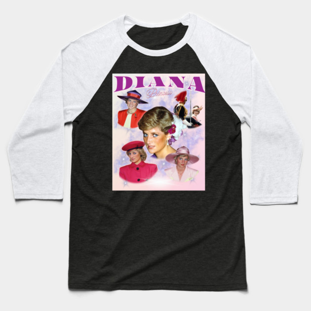 Princess Diana Collage, Queen of Hearts Tribute Baseball T-Shirt by Art2Wear
