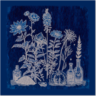 Botanical illustration monochrome Posters and Art