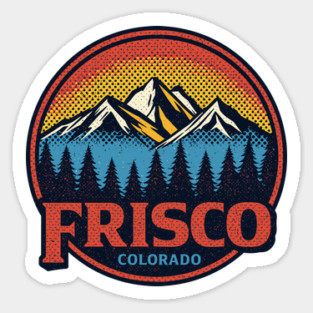 Frisco Colorado Vintage Mountain Sunset Sticker