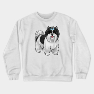 Dog - Biewer Terrier - Black and White Crewneck Sweatshirt